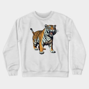 Colorful Tiger Cartoon Vintage Bengals Tiger Drawing Comics Fearless Tiger Crewneck Sweatshirt